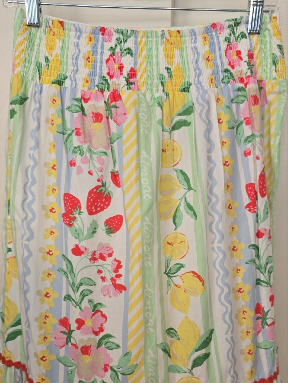 Japna White Floral Stripe Maxi Dress with Yellow & Pink Accents - Picture 8 of 10